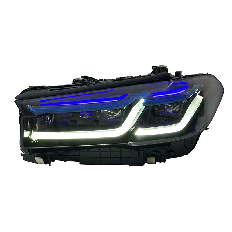 Vekto dual color LED headlight assembly for BMW 5 Series G30 G38 2018-2020, showing the headlights with dual color LEDs.