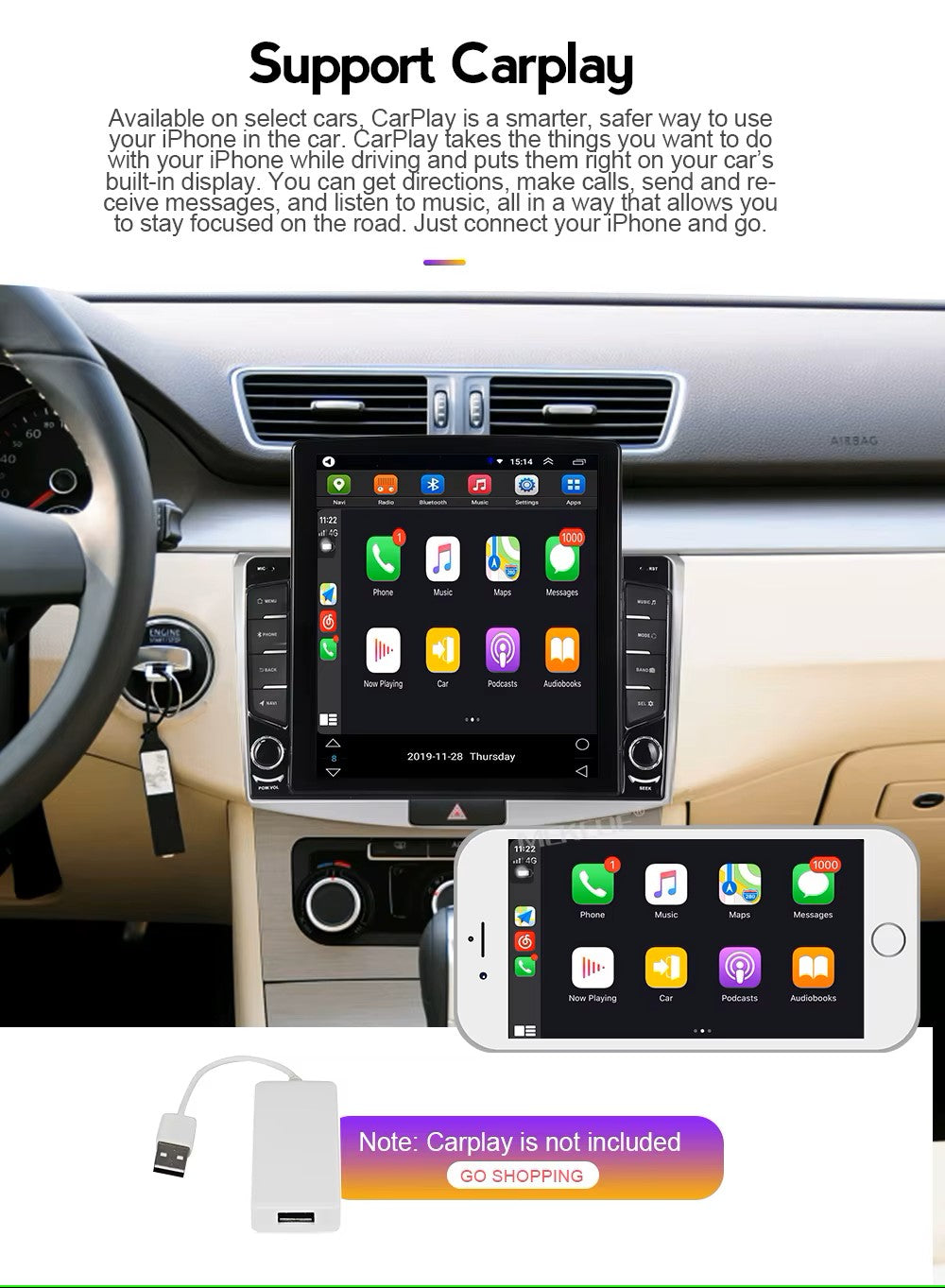 Upgrade Touchscreen for Audi A4 TT 2002-2006 featuring CarPlay Android with 2GB RAM & 32GB ROM