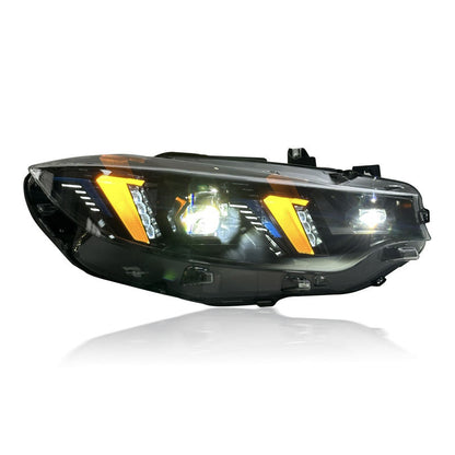 Vekto Snake Eye dual-color LED headlights for BMW F32, F36, F80, F82 M3 & M4, showing the headlight design and LED features.