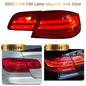 Vekto LED tail lights for BMW E92/E93 3 Series and M3, featuring bright red and clear lenses for enhanced visibility and style.