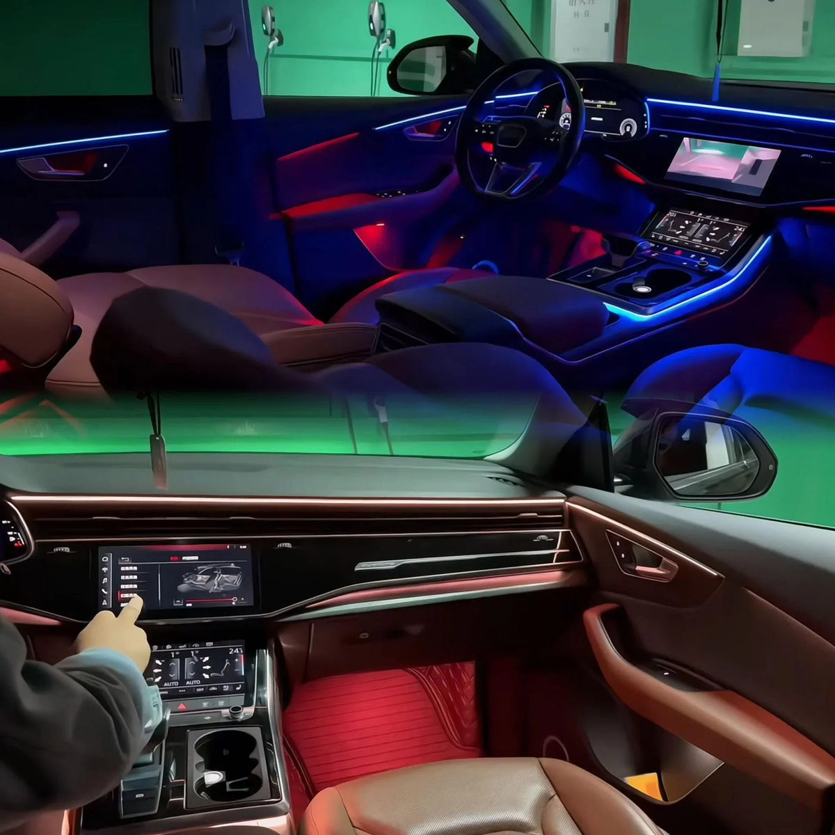 Audi Q8 Interior 64-Color Symphony Active LED Ambient Light Kit 2018 - 2024 - AudiGear.com - Interior Lighting