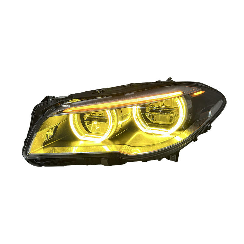 Vekto dual-color LED headlights for BMW F10/F18 5 Series 2011-2017 showing the modern headlight design with dual-color LEDs.