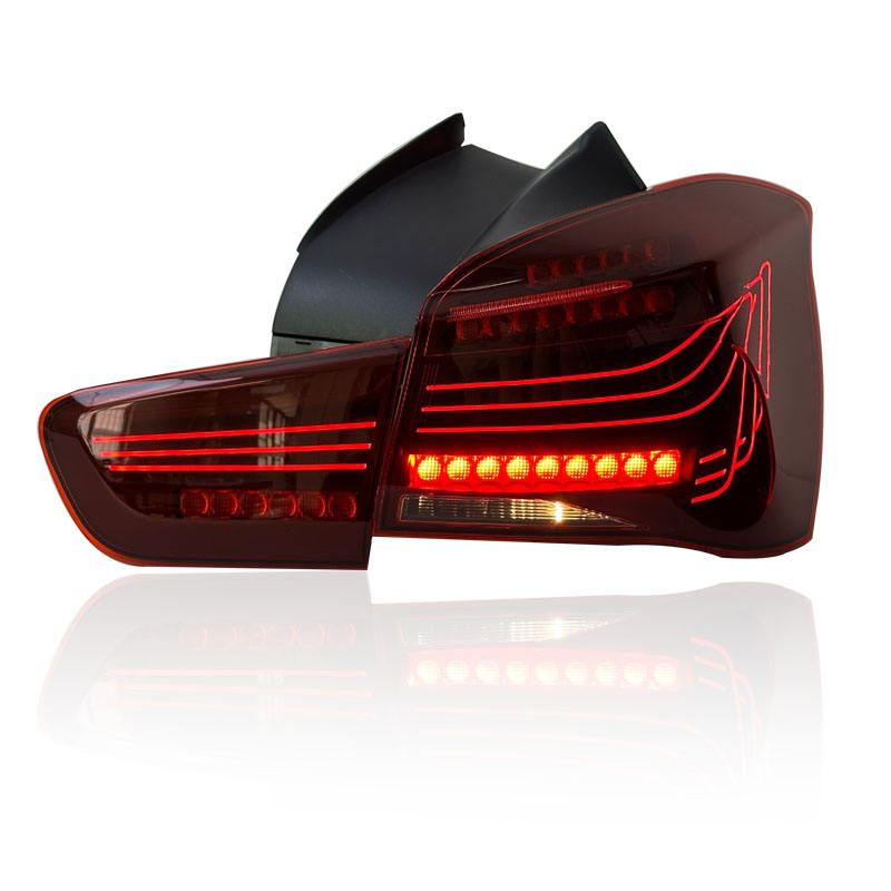 Vekto CSL Style LED taillights for BMW 1 Series F20/F21 2016-2021, showing sleek red and clear lens design on a car tail light.