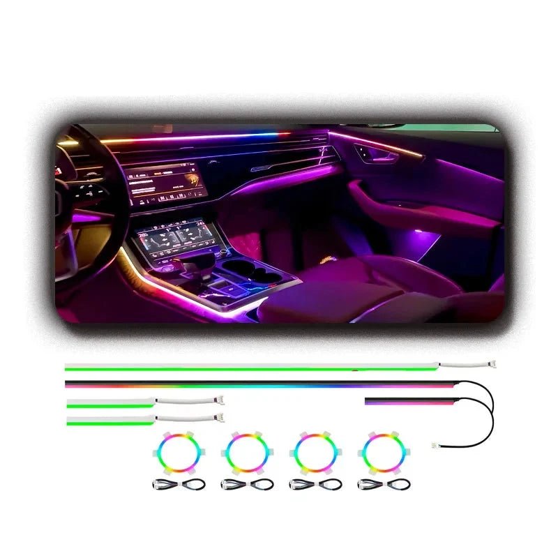 Audi Q8 Interior 64-Color Symphony Active LED Ambient Light Kit 2018 - 2024 - AudiGear.com - Interior Lighting