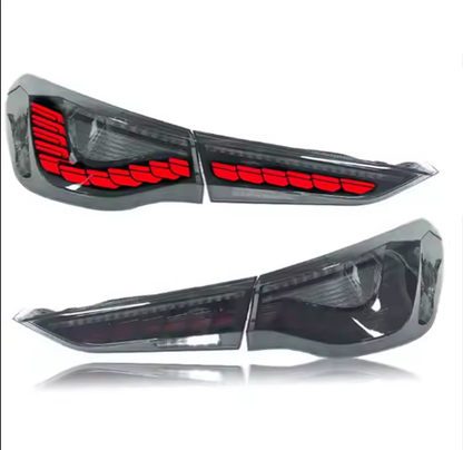 Vekto CSL style LED taillights for BMW 4 Series G22/G23 and M4 G82 2021-2024, showcasing sleek automotive tail light design.