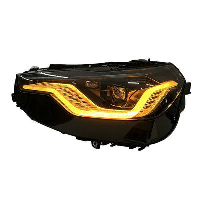 Vekto V2 Exclusive Shadow dual-color LED headlights for BMW G42 2022-2026, showing sleek design and dual-color LED lighting.