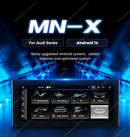 MNX Upograde Touchscreens for Audi A4 S4 A5 S5 B9 2016-2020 features Android/CarPlay 10.25 and 12.5" Multimedia Touchscreen