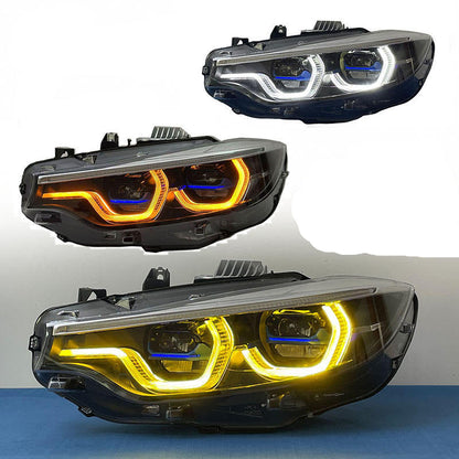 Vekto V3 IKON tri-color LED headlights for BMW F32, F36, F80, F82 M3, M4 2014-2020, showing the LED headlight assembly.