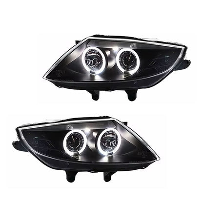 Vekto LED headlights assembly for BMW Z4 E89 2003-2008, showing the front view with clear lenses and modern design.