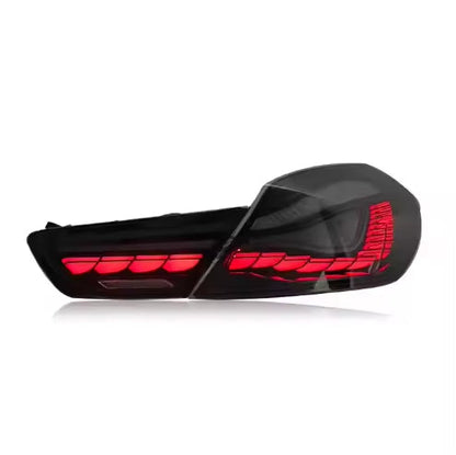 Vekto Dragon Scale GTS LED taillights installed on a 2012-2019 BMW 6 Series F12 F13, showcasing their distinctive dragon scale design.