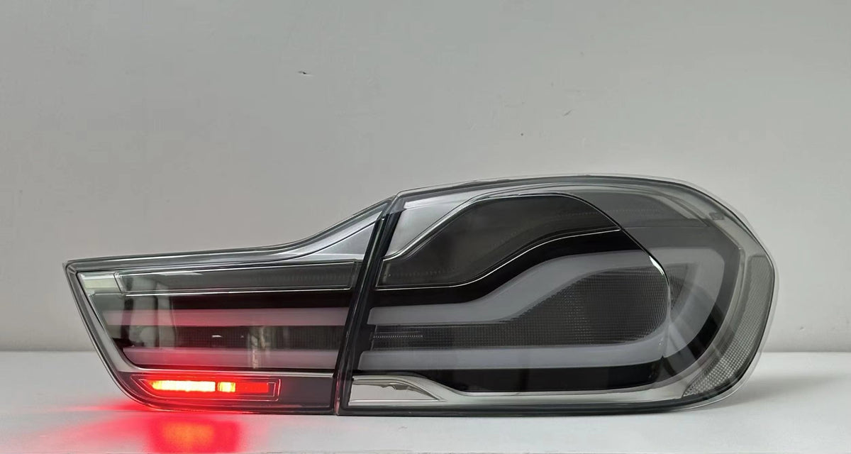 Clear LED taillights for BMW 4 Series F32 F82 F83 2012-2018 by Vekto, showing the sleek design and bright LED lenses.