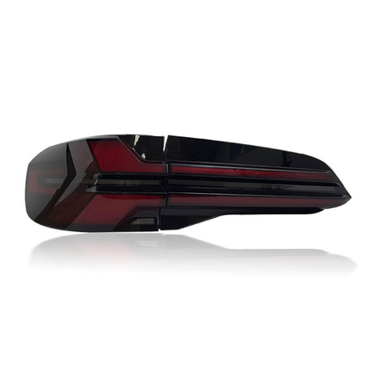 Vekto clear LED tail lights for BMW X5 G05 2019-2023, showing sleek, modern tail light design with illuminated LEDs.