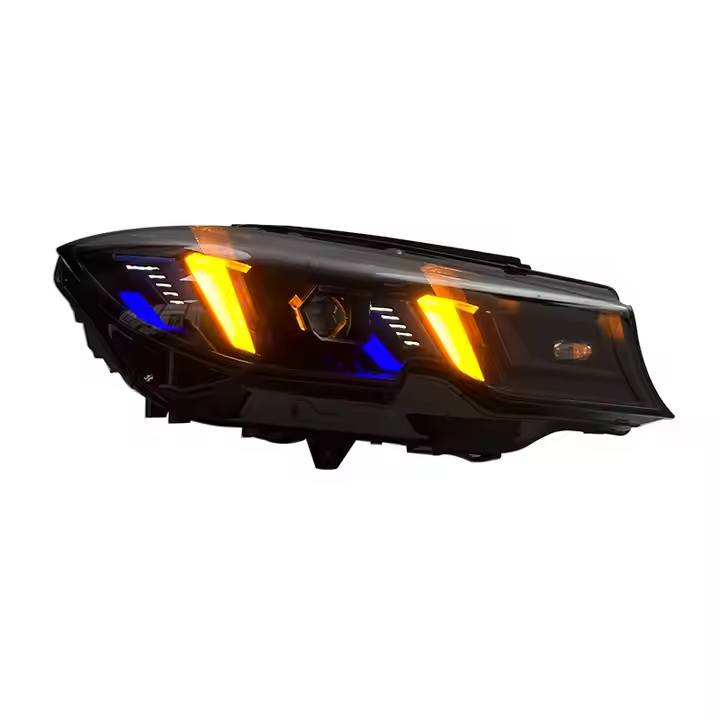 Vekto dual color snake eyes LED headlights assembly for BMW 3 Series G20 G28, 2019-2022, showing front view with LED design