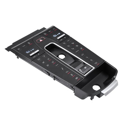 Porsche Macan 2014-2021 center console panel by Carlinklife®, close-up view of the sleek black interior trim.