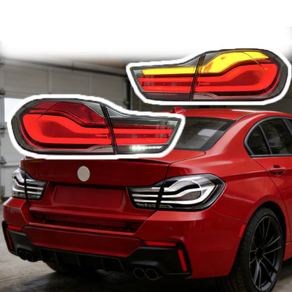 Vekto LED laser style tail lights for BMW 4 Series F32 M4 F82 2014-2018, showcasing sleek modern design and bright illumination