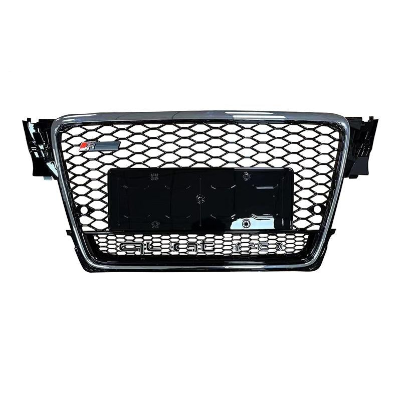RS4 Style Mesh Grille for Audi A4 S4 B8 2008-2012 Gloss Black Quattro