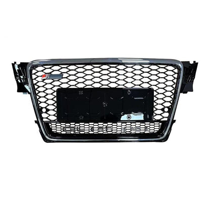 RS4 Style Mesh Grille for Audi A4 S4 B8 2008-2012 Gloss Black Quattro