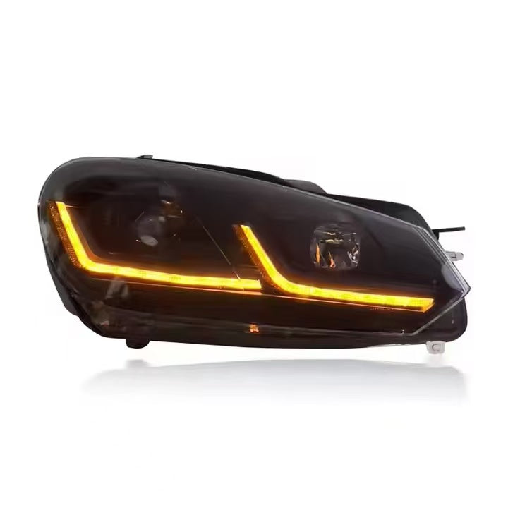 Vekto LED headlights for Volkswagen Golf Mk6 2013-2017, showing modern headlight design with bright LED bulbs and clear lens.