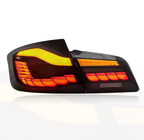 Vekto Dragon Scale LED tail lights for BMW 5 Series F10/F18 2011-2017, rear taillights with dragon scale design.