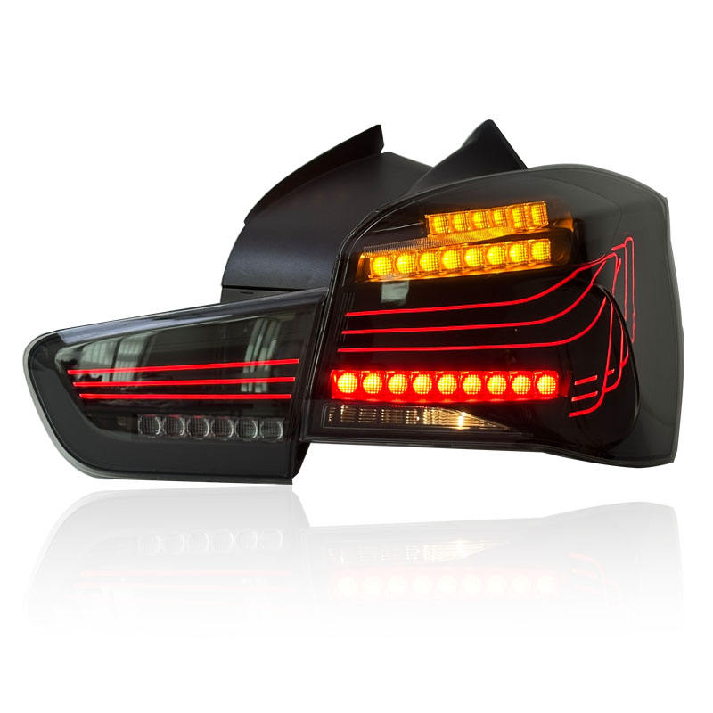 Vekto CSL style LED taillights for BMW 1 Series F20/F21 2016-2021, featuring sleek red and clear lens design and modern lighting elements.