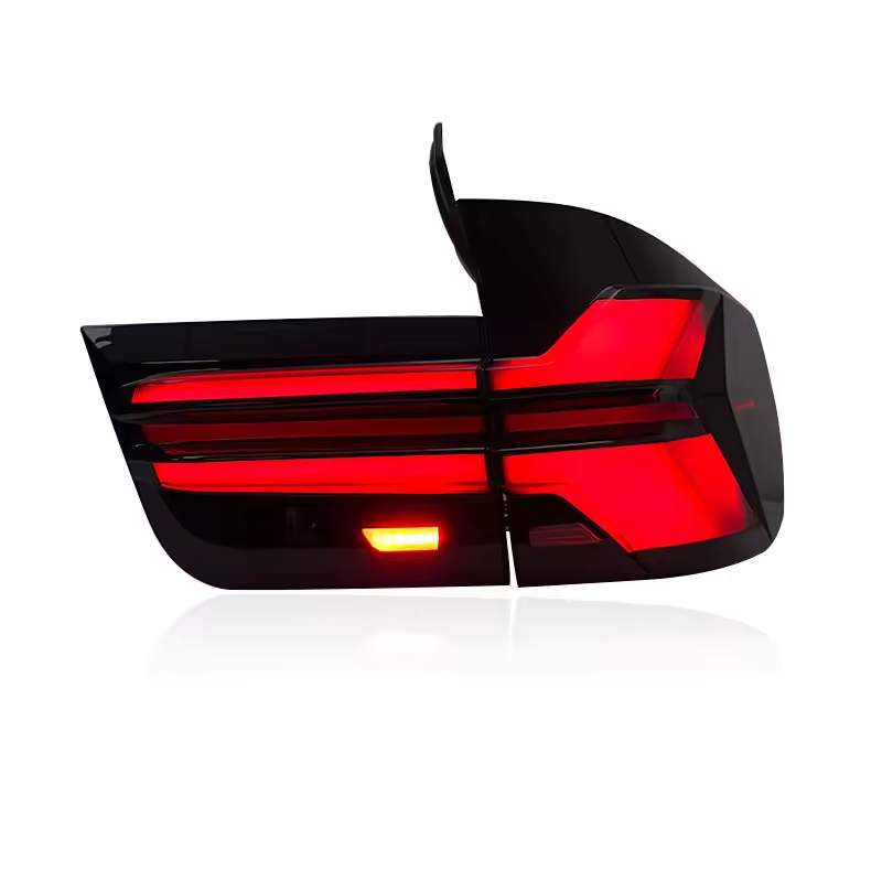 Vekto LED tail lights for BMW X5 E70 2007-2013, featuring bright red and clear lenses, designed for rear lighting and signals.