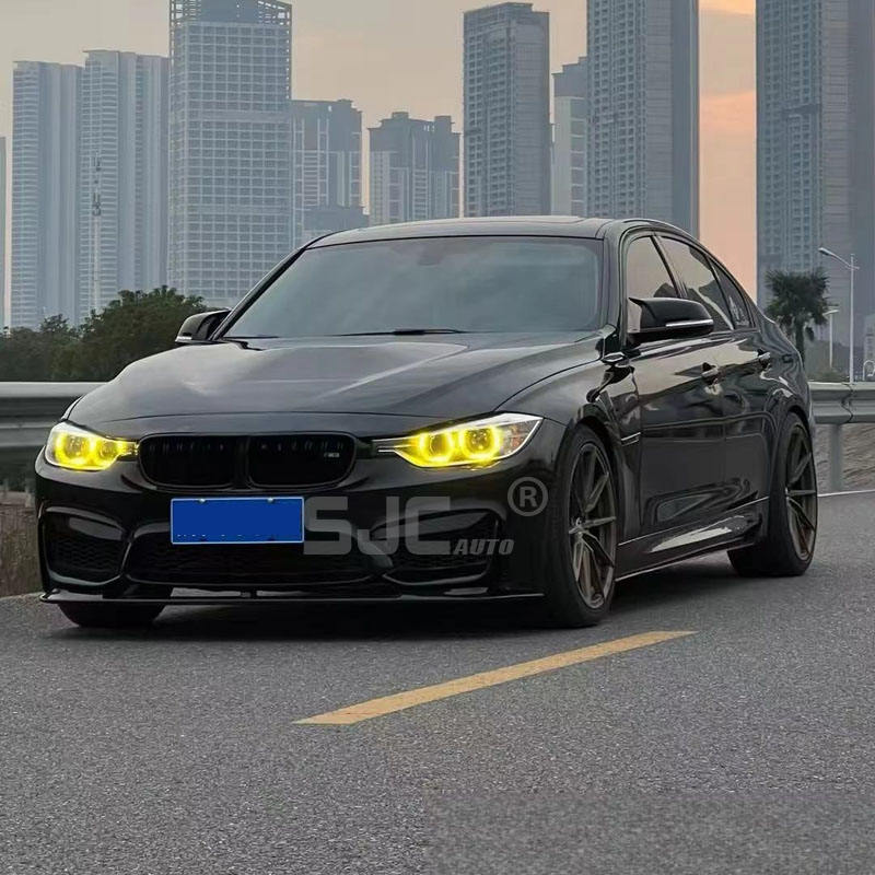 Vekto CSL yellow LED DRL modules for BMW F30/F31 Pre-LCI headlights, showing close-up of yellow LED daytime running lights.
