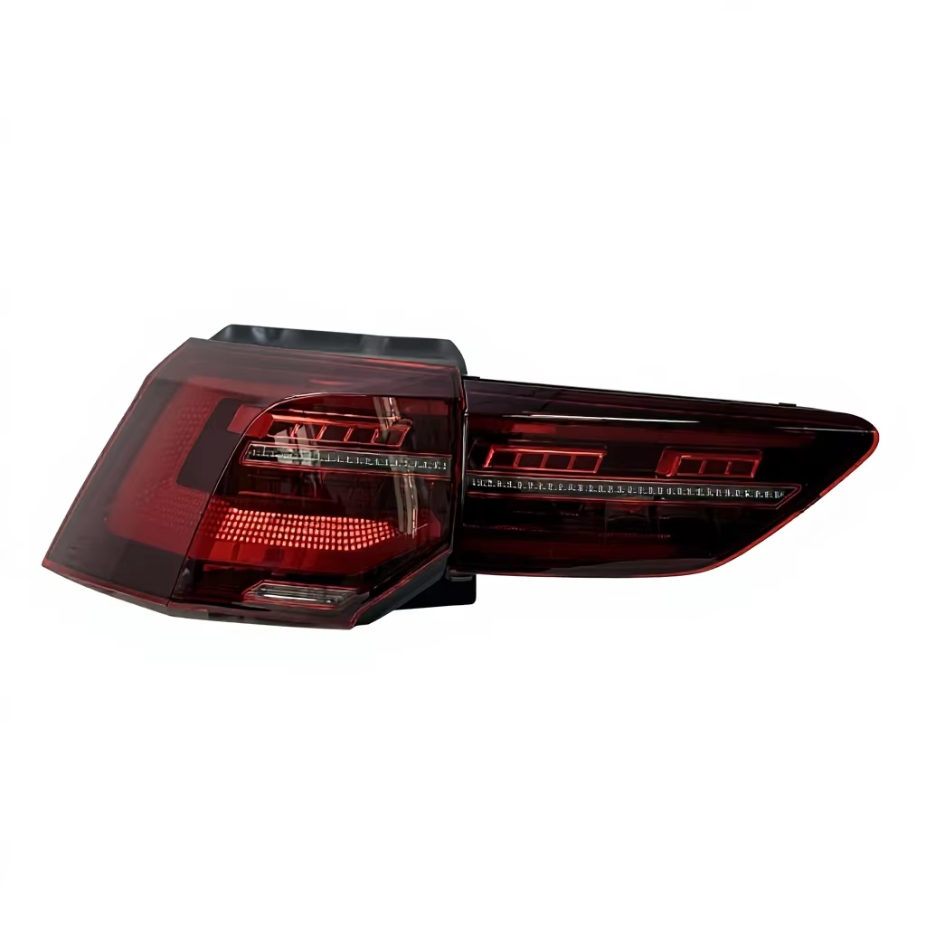 Vekto CSL Style LED tail lights for Volkswagen Golf 8, close-up of sleek, modern taillights with LED accents on a car.