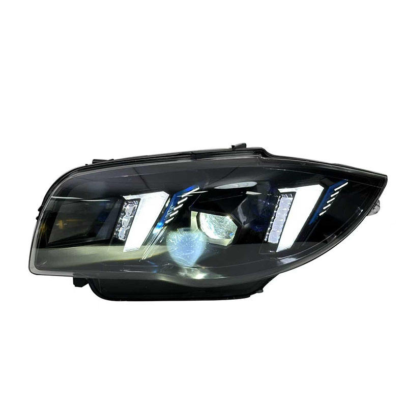 Vekto LED headlights for BMW 1 Series E87 & E82 2004-2011, showing the sleek design and bright illumination.