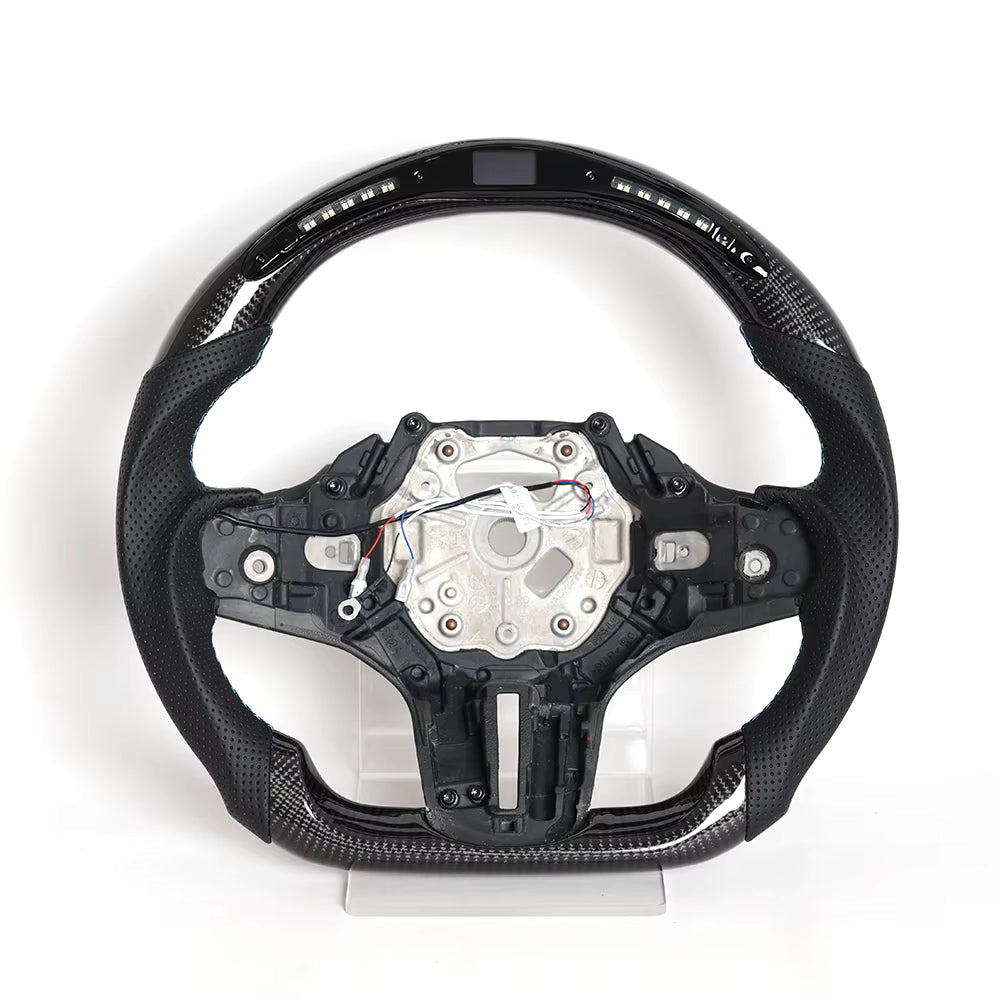 Vekto M Sport real carbon fiber LED steering wheel for BMW G20 G21 G22 G26 G28 G29 G80 G82 G83 interior with illuminated controls