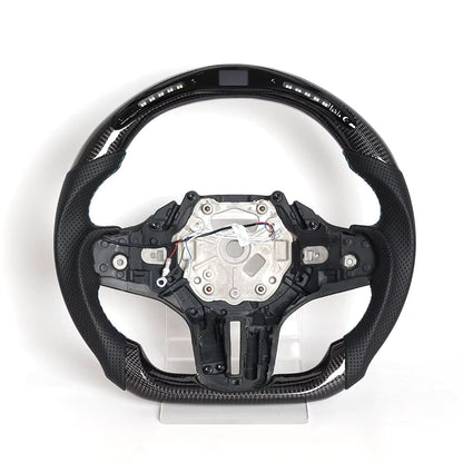 Vekto M Sport real carbon fiber LED steering wheel for BMW G20 G21 G22 G26 G28 G29 G80 G82 G83 interior with illuminated controls