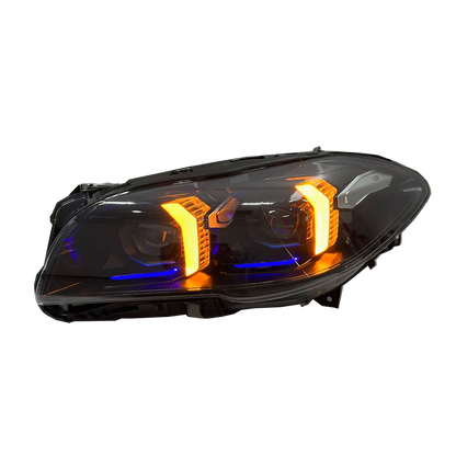 Vekto Snake Eye LED tail lights for BMW F10 5 Series 2011-2017, showcasing sleek black housing and LED illumination.
