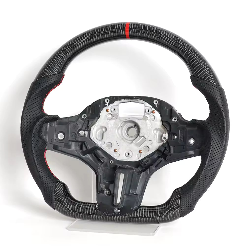Vekto carbon fiber BMW G Series M Sport steering wheel with sleek black finish and ergonomic grip design.