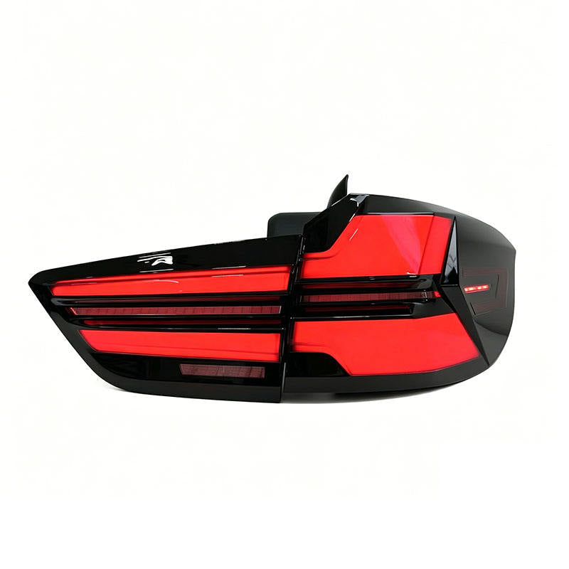 BMW F16 LED tail light assembly by Vekto, rear lamp with plug-and-play design for 2014-2019 models, showing the taillight with LED components.