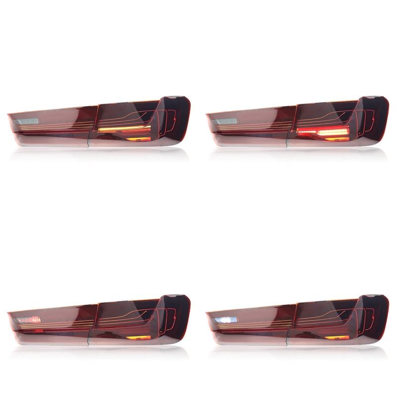 Vekto CSL style LED tail lights installed on a BMW G20 3 Series and G28 2019-2024, showcasing modern red and clear lens design.