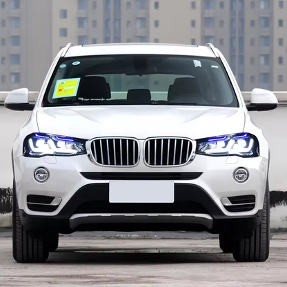 Vekto LED headlights assembly for BMW X3 F25 (2014–2017), front view showing modern LED headlight design and clear lenses.