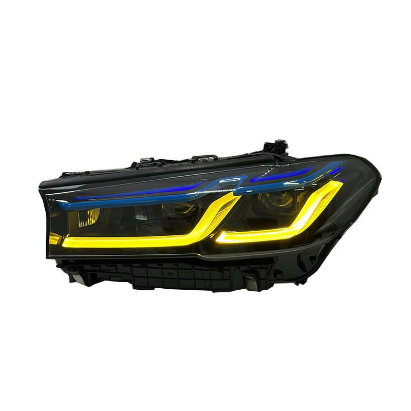 Vekto tri-color LED headlights for BMW G30 G38 5 Series 2018-2020, showing the headlight assembly with multi-color LED design.
