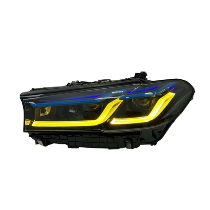 Vekto tri-color LED headlights for BMW G30 G38 5 Series 2018-2020, showing the headlight assembly with multi-color LED design.