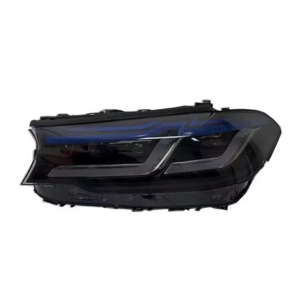 Dual-color LED headlights by Vekto for BMW G30 G38 5 Series and F90 M5, showcasing modern headlight design and bright illumination.