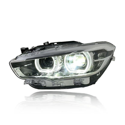Vekto dual color LED headlight assembly for BMW 1 Series F20 (2015–2018), showing the sleek LED headlamp with dual color design.