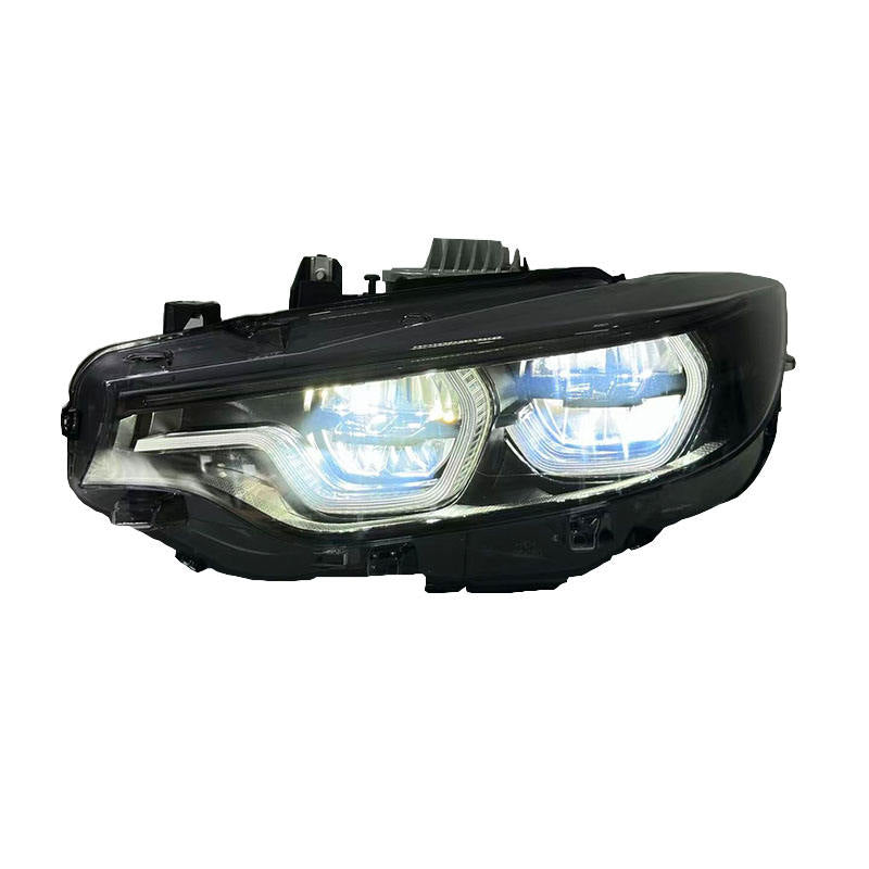 Vekto V3 Smoked IKON Tri-Color LED headlights for BMW F32, F36, F80, F82 M3, M4 2013-2019 with smoked lens and LED design