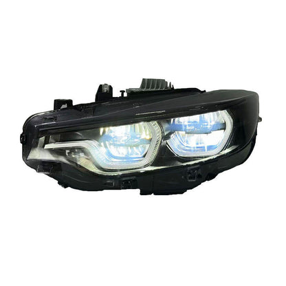 Vekto V3 Smoked IKON Tri-Color LED headlights for BMW F32, F36, F80, F82 M3, M4 2013-2019 with smoked lens and LED design