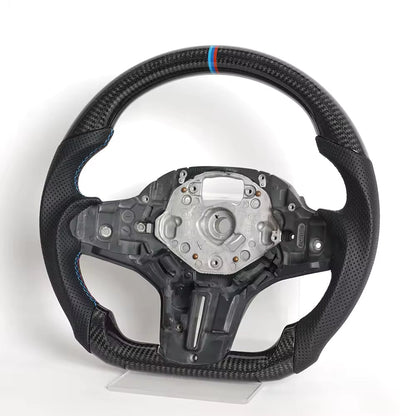 Vekto carbon fiber steering wheel for BMW G Series M Sport G30 G05 G11, featuring a sleek black and carbon fiber design.
