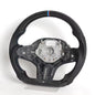 Vekto carbon fiber steering wheel for BMW G Series M Sport G30 G05 G11, featuring a sleek black and carbon fiber design.