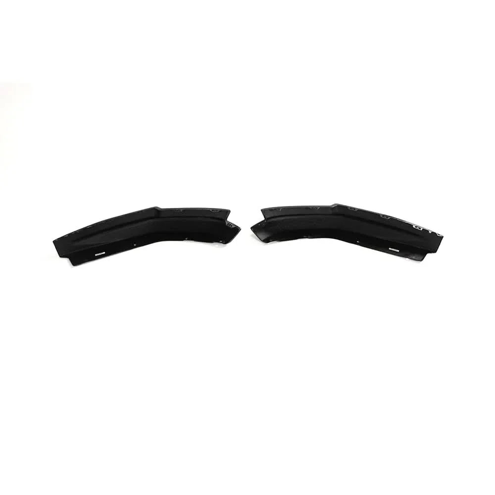 BMW G80 M3 Competition carbon fiber rear bumper splitters by K2 Industries, showcasing sleek aerodynamic design on a black vehicle.