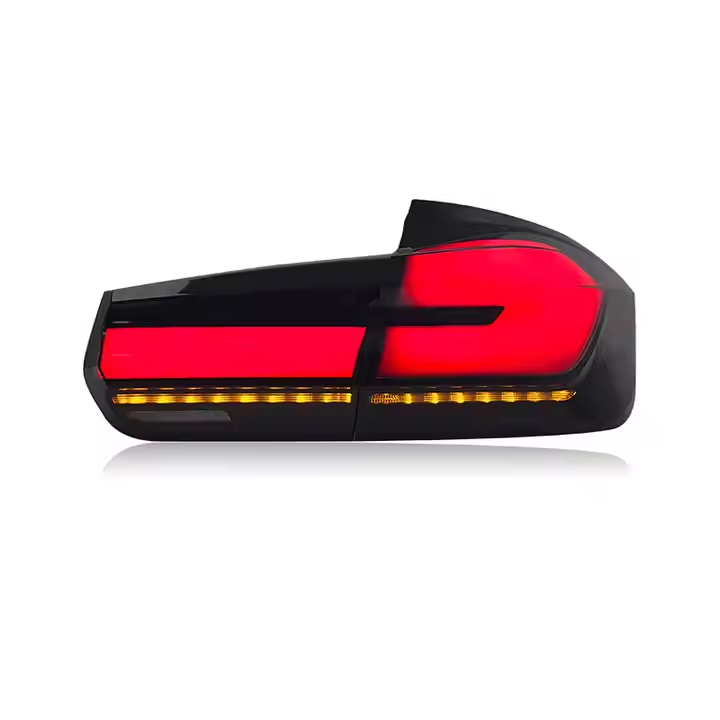 Vekto G30 style LED tail lights for BMW 3 Series F30/F35 2012-2018, showing sleek illuminated taillight design.
