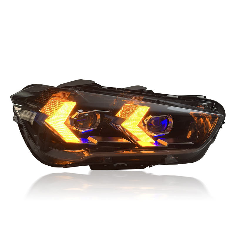 Vekto LED headlights for BMW X1 E84 2011-2015, showing sleek headlight assembly with bright LED bulbs and clear lens.