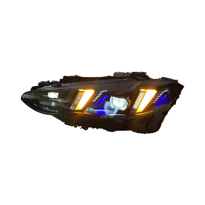 Vekto triple-color snake eyes LED headlights for BMW G22 G82 2021-2025, showing the sleek headlight design and colorful LED accents.