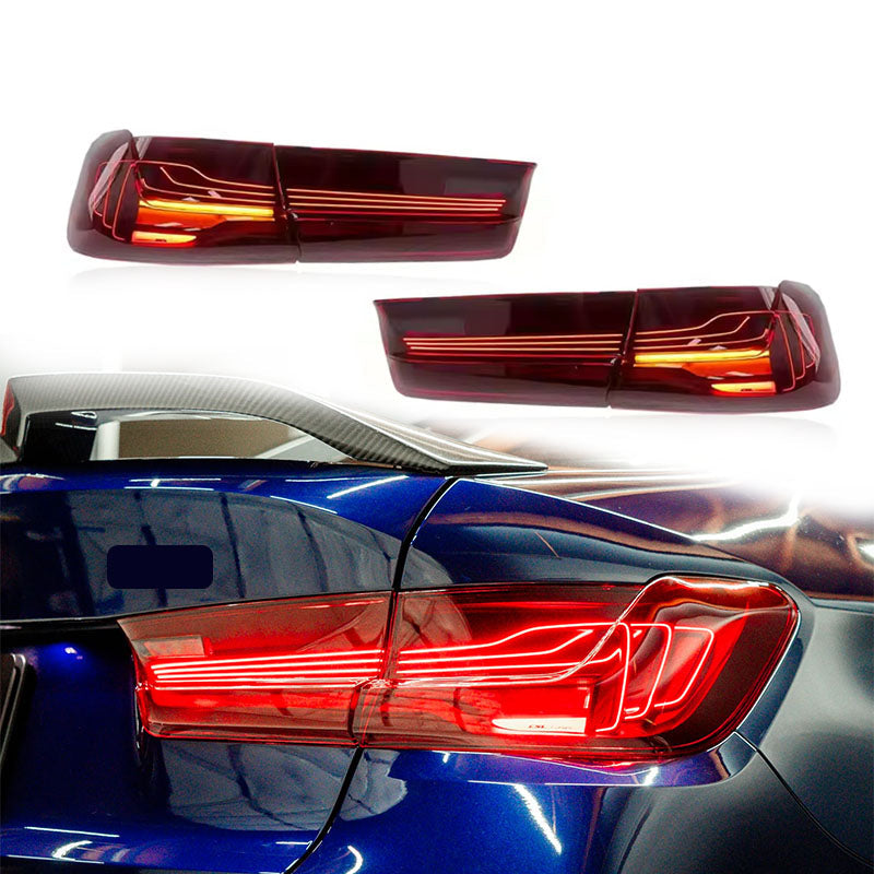 Vekto OLED CSL style tail lights for BMW 3 Series G20 2018-2022, showing sleek LED taillight design and red lens details.