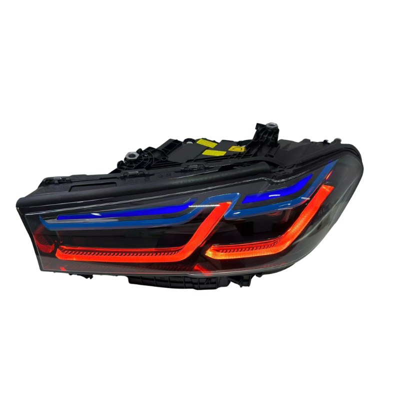 Vekto triple-color LED headlights for BMW 5 Series G30 G38 LCI 2021-2023, showing the headlight design with multi-color LEDs.
