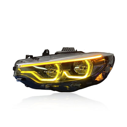 Vekto V2 IKON dual-color LED headlights for BMW F32, F36, F80, F82 2014-2020, showcasing modern headlight design and lighting features